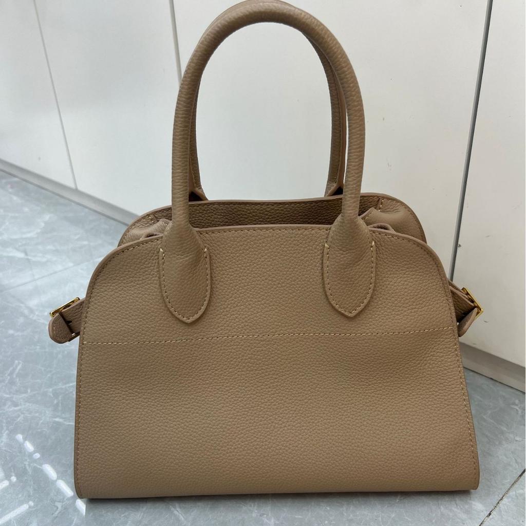 Lychee Patterned Top Layer Cowhide Tote Bag Genuine Leather Handbag Fashionable And Casual Large Capacity Women's Bag+single Shoulder Crossbody Bag