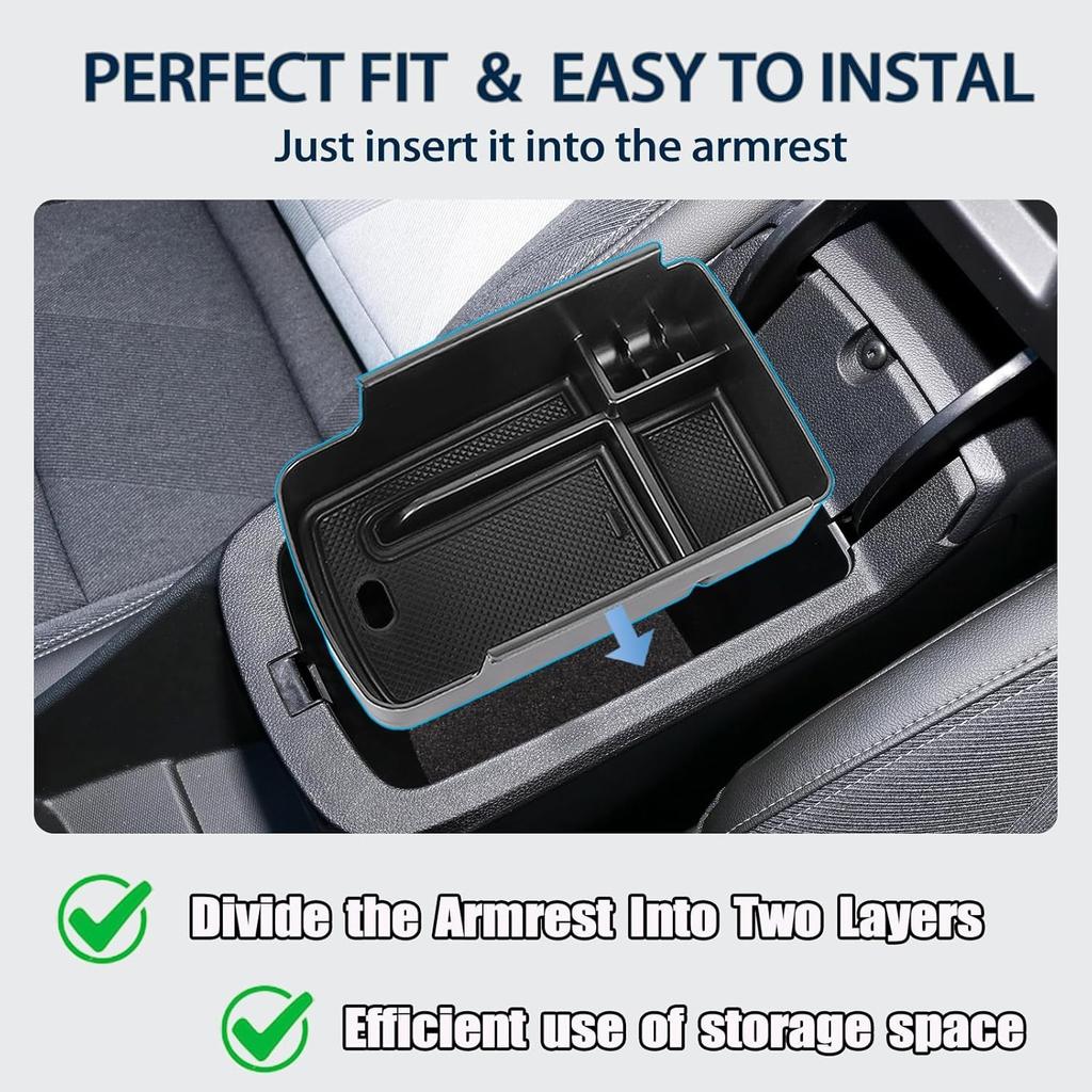 Center Console Organizer Tray Compatible with 2024 2025 Armrest Storage Tray