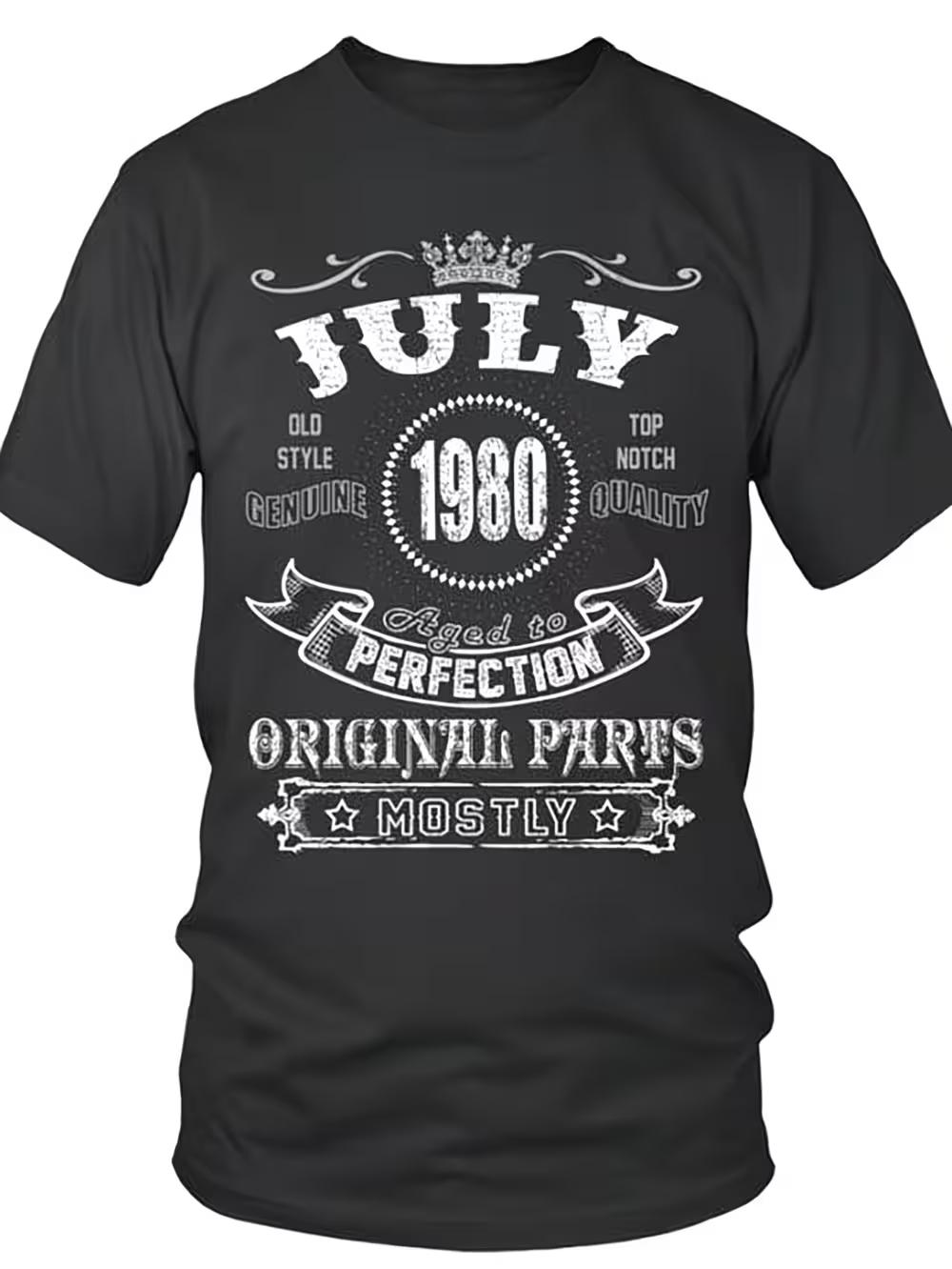 

Men s Vintage 1980 Aged to Perfection Retro T-Shirt - July 2019 Menu Design S
