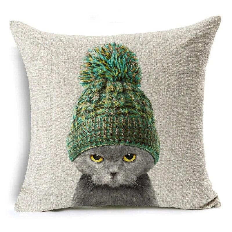 Cute Cartoon Animal Pet Cat Decorative Pillowcase Gift  Sofa Car Office Seat Cushion Cover Bedroom Room Home Decor