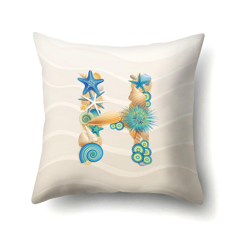 Polyester Pillow Case Decoration Home Furnishing 26 English Letter Printing Pillow Case Car Lumbar Pillow Bedside Mat