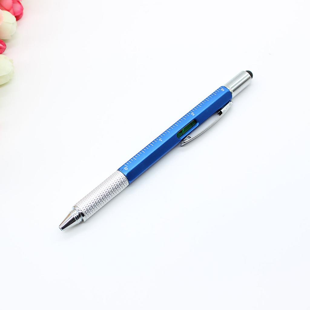 6in1 Multi-tools Pens Multifunction Ball-point Pen Level Caliper Screwdriver 5ml