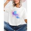 Watercolor Butterfly Cute Short Sleeve T Top Graphic Tee Print Women Summer Cartoon Shirt Female T-shirts Fashion Clothing