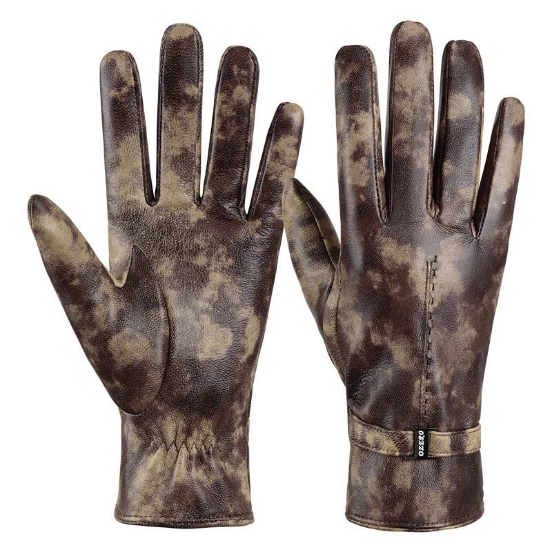 Womens Genuine Sheepskin Lined Winter Gloves Touchscreen Windproof Waterproof Driving Cycling Commuting