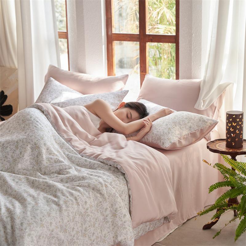 

Роскошные летние комплекты постельного белья из 100% тенселя с принтом, высококачественные, ледяные, шелковистые, приятные к коже, стеганые комплекты, текстильные принадлежности для спальни для девочек 1.5m 4pcs set