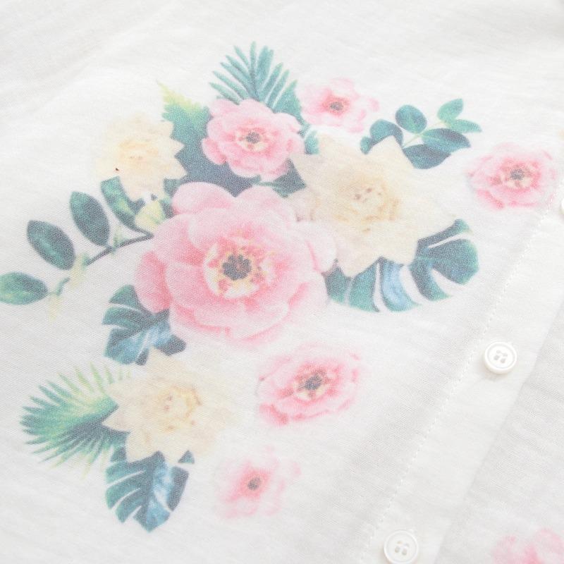 Double Layer Cotton Yarn Exquisite Flower Print Long Sleeved Shirt for Women's Blouses & Shirts Artistic Spring Clothing Loose Top