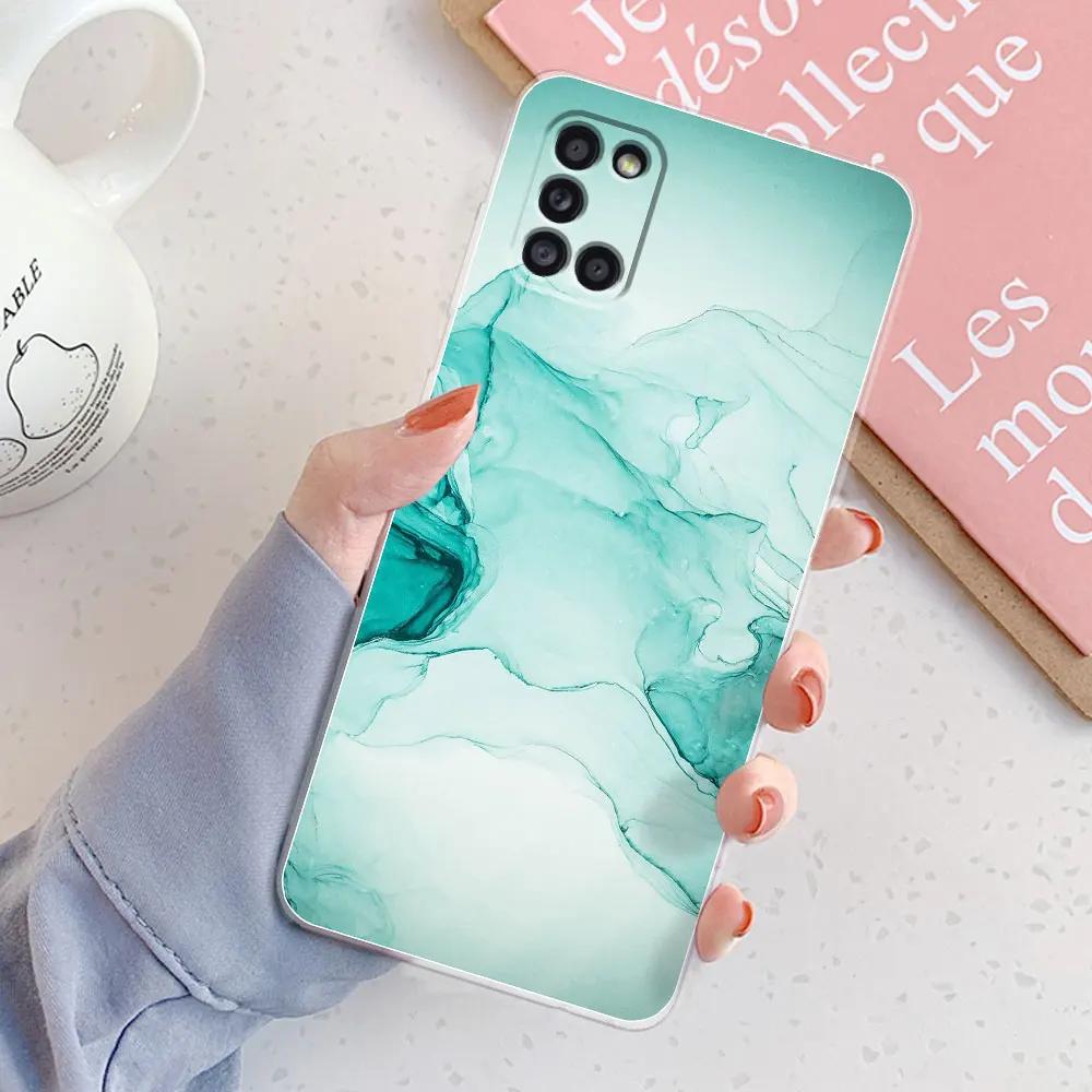 Per Samsung A31 Custodia Cover Ragazze Trasparente Morbido Silicone Custodie per Telefono Per Samsung Galaxy A31 Custodia A 31 A3 1 Custodie A31 Cover