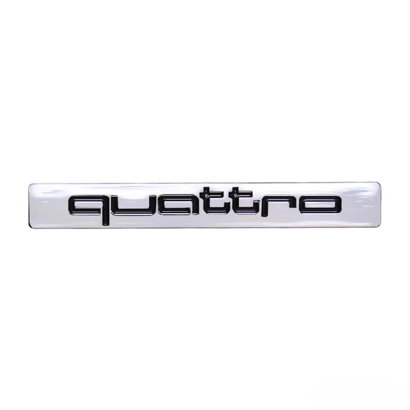1Pc ABS Car Sticker Quattro Logo A3 A4 A5 A6 B7 Q7 B8 TT RS3 RS4 R8 A8 A7 Q5 Q3 C7 S3 B5 Q2 Rear Trunk Emblem Decoration