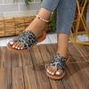 2025 nya europeiska och amerikanska utrikeshandel stora storlekar avslappnade platta sandaler kvinnor ormmönster tofflor avslappnade enords-tofflor kvinnor