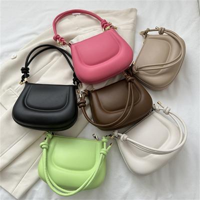 Weiche PU Damen Crossbody Tasche Damen Lila Unterarmtasche Retro Unifarbene Handtasche Mode Design Mädchen Kleine Umhängetaschen
