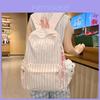 Youthful Striped Nylon School Backpack With Padded Shoulder Straps For High School Students