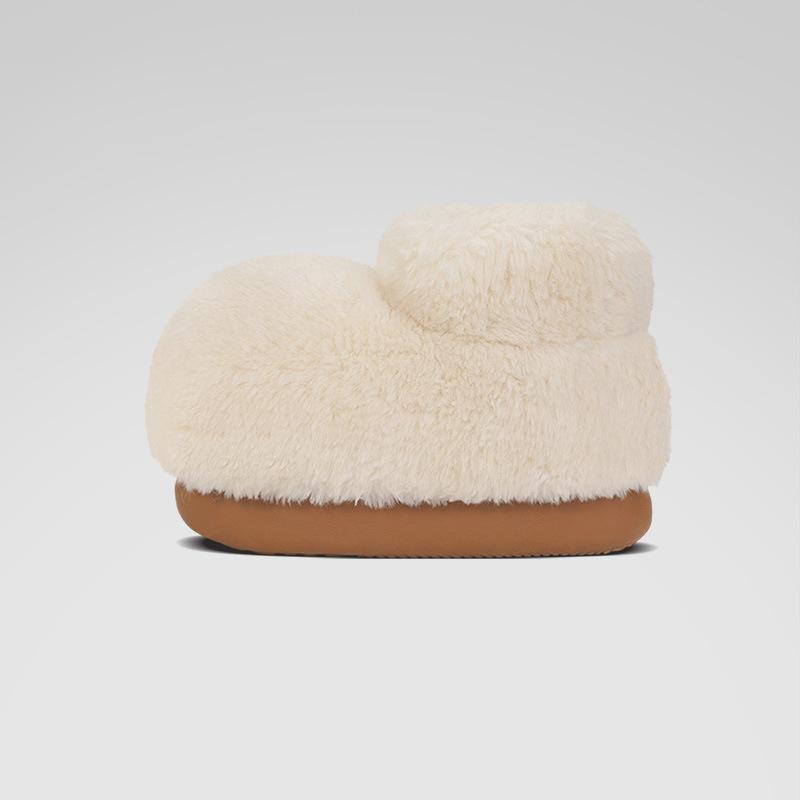 Women's Plush Boots Furry Fur Winter Ankle Boots With Faux Fur Lined for Women Warm Fluffy Mid-Calf Snow Boot Indoor Outdoot Booties House Shoes