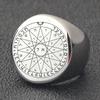 Mens Titanium Steel Ring Gothic Star Fashion Jewelry for Men Trendy Punk Accessories