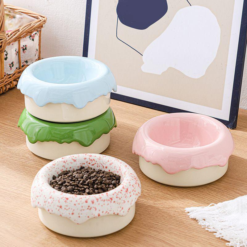 Ceramic Cat & Dog Anti-Tip Food Bowl With High-Leg Design