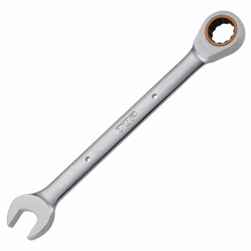 TOP Ratchet Combination Wrench, 19mm Diameter, 5 Feed Angle, Safety Cord Socket, Gear Wrench RCW-19