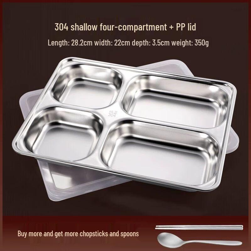 

Stainless Steel Divided Lunch Tray