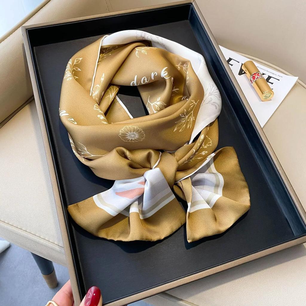 17*150cm Ribbon Silk Scarfs Female Luxury Design Hair Band Skinny Scarf Neck Ties Women Bag Scarves Neckerchief Foulard Lady