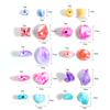 20-30pcs Colored Ink Painting Spacer Beads Heart Oval Irregular Shape Resin Beads For DIY Handmade Bracelet Keychain Accessories
