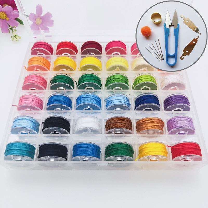 Clear Plastic Sewing Thread Spool Box with 36 Compartments for Handmade Cross Stitch Projects