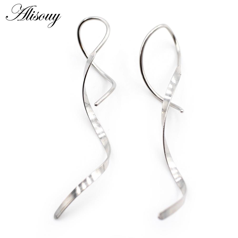 

Alisouy 2 шт., нержавеющая сталь, спираль, кисточка, висячая, для мужчин и женщин, серьги-крючки, пуговица, кольцо для пирсинга живота, украшения для тела серебряный