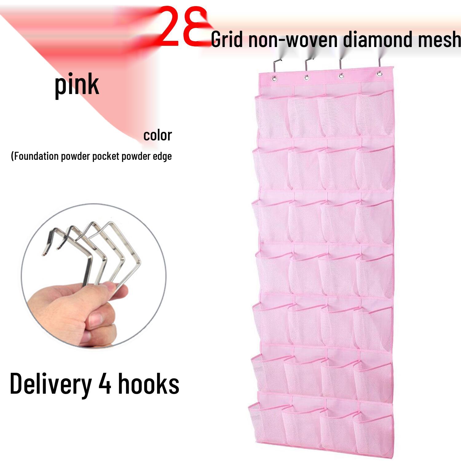 

New 28-Pocket Non-Woven Multi-Layer Over-Door Hanging Storage Bag for Hats, Shoes, and Boots