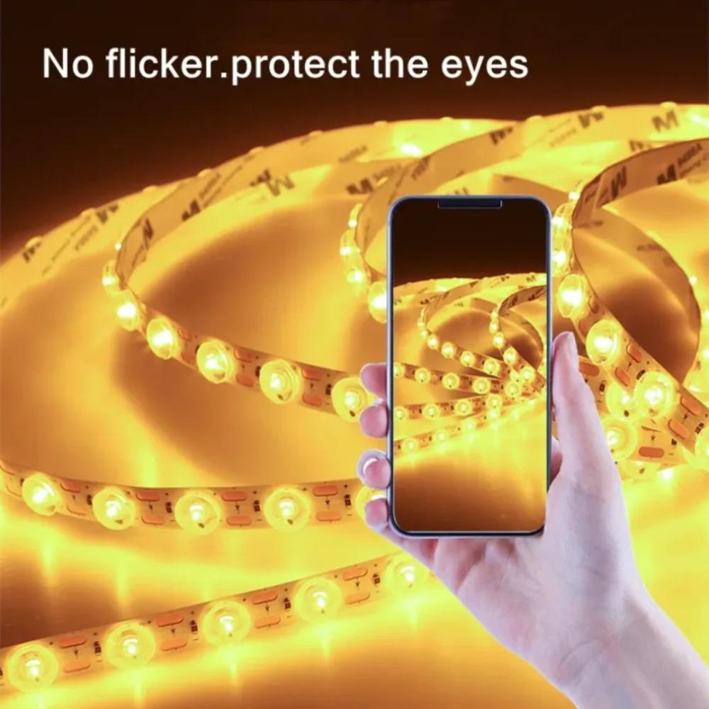 24V LED Strip Light 12mm 48LEDs/M Flexible Rope Light SMD with Lens Self-Adhesive Tape for Bedroom Mirror DIY Home Decoration
