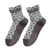 Women's Mesh Sheer Socks Heart Print Ruffle Ankle Socks Summer Ultra Thin