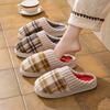 Winter non-slip thick-bottomed home cotton slippers couple home indoor warm soft-bottomed wear-resistant plush slippers