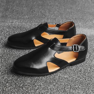 Summer Hot Selling Men's Sandals Lightweight Hollow Out Men's Leather Casual Shoes Commuting Anti Slip Work Driving Shoes