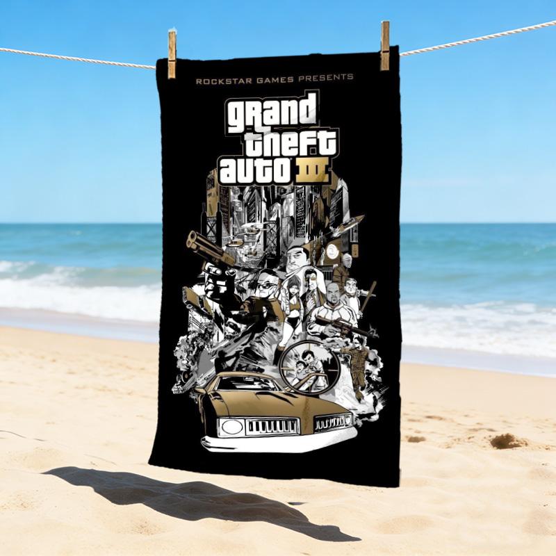 Gta Iii Cover Stylish Digital Printing Beach Towel Quick Drying Absorbent Blanket For Beach Pool Gym Travel Christmas Gift C9211708