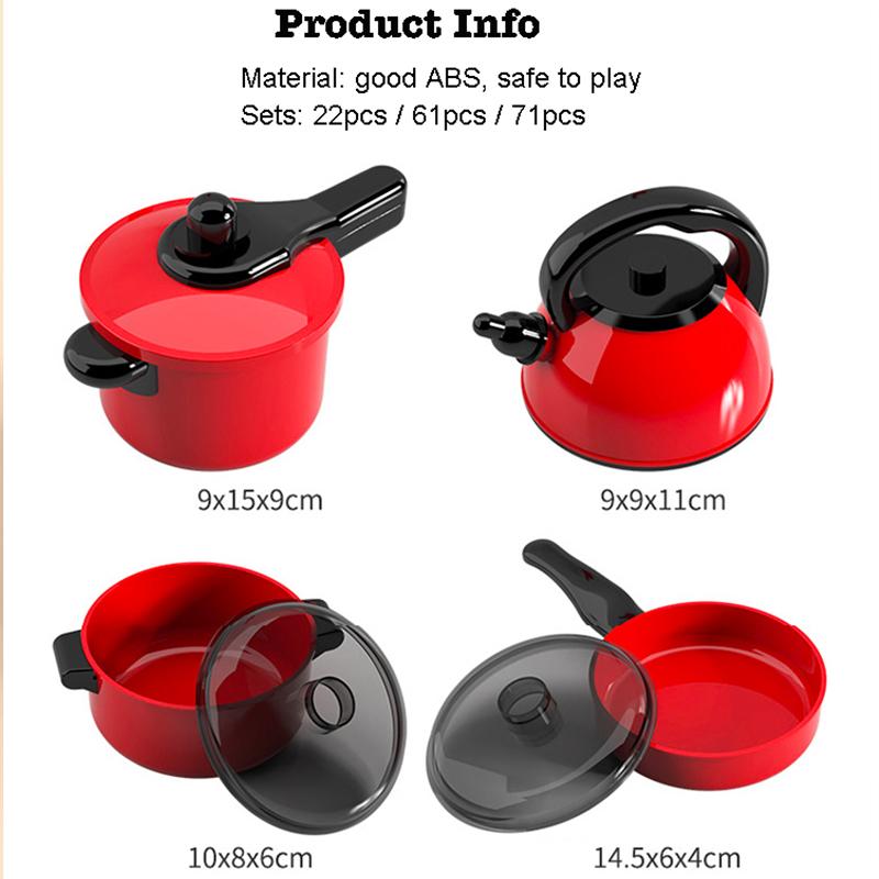 Red Kitchen Toys Kids Toys Simulation Food Cooking Girl'S Boys Educational Play House Interactive Toys For Children Pretend Play