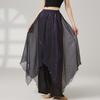 Classical Dance Dress Pants Women Double Layers Loose Trouser Practice Costume Spliced Shiny Chiffon Skirt Performance Dancewear