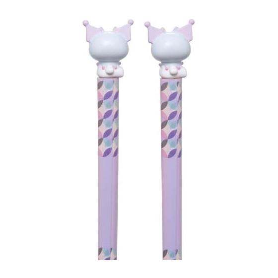 Skater Chopsticks and Chopstick Rest Set, Wooden Chopsticks 21cm, Sanrio Kuromi Child AND45AH-A