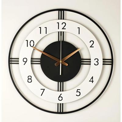 Morden Metal & Wooden Wall Clock for Living Room Bedroom Office Kitchen Stylish Wall Clock for Home and Hall Designer Big Size Modern
