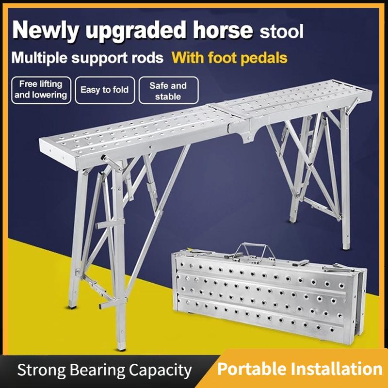 Foldable Working Platform High Stool Scaffolding Plaster Ceiling Workbench Household Telescopic Lifting Workbench Platform