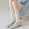 Autumn and Winter Light Colors Jk Versatile Half-socks, Thin Spring-summer Calf Socks, Stylish Ballet Mid-length Stacked Socks