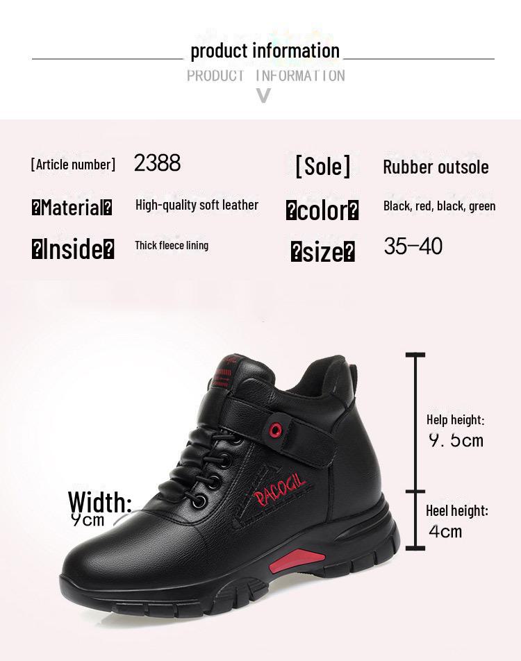 Women's Plush Leather Casual Walking Shoes 2023 - Autumn/Winter Edition for Middle-Aged & Elderly