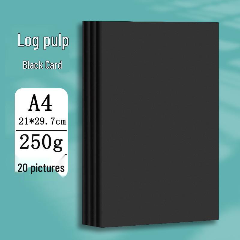 Thickened Black Cardstock Art Paper for Crafts and Drawing - Eighth Size