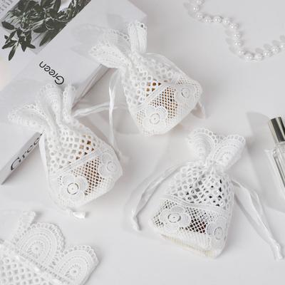 3-12Pcs White Lace Drawstring Bags Jewelry Packaging Bags Wedding Gifts for Guests Birthday Party Christmas Candy Gift Bags