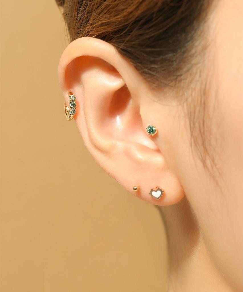 Minimalpiercing 14K Moissanite Diamond Queen Piercing Earrings
