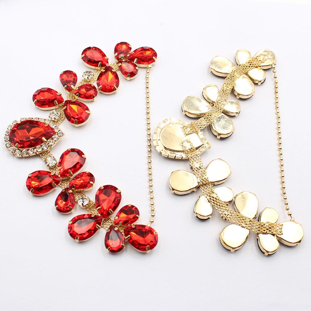 New 1 Piece 100 * 120mm Metal Summer DIY Bikini Beach Flip Flops Chain Rhinestone Decoration