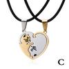 1 pár Splice Cat Couple náhrdelník Nerezová ocel Love Heart Kulatý přívěsek náhrdelník Valentýn