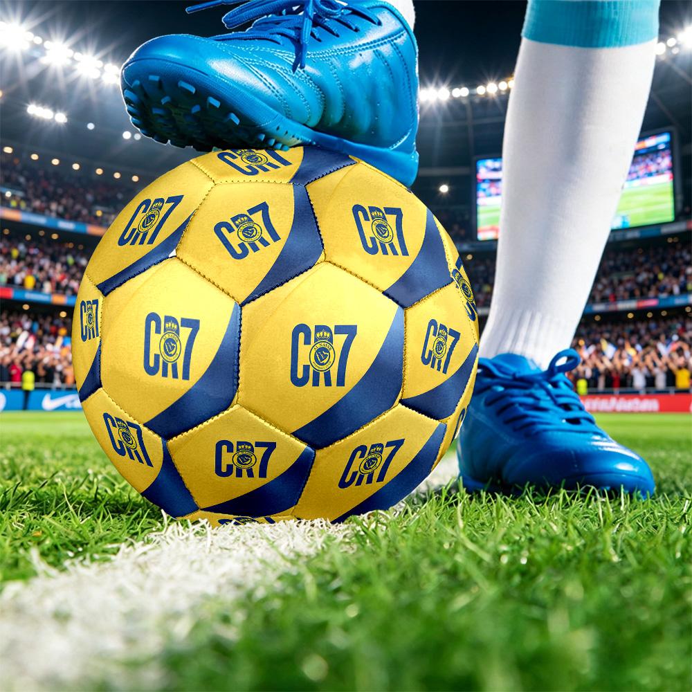 Cristiano Ronaldo Printed Size 5 Soccer Ball Wear Resistant Standard Adult Training Football Fan Gift for Indoor Outdoor Match Sports