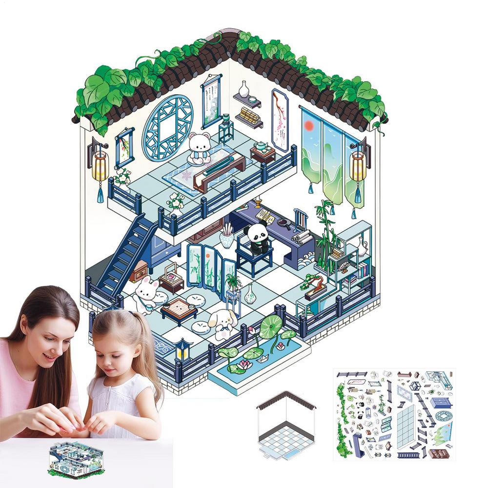 House Sticker Set Cartoon Sticker Room Handmade House Stickers Waterproof House Stickers Educational Toy For Thanksgiving