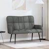 2 Seater Sofa Dark Grey 115 X 61 X 87 Cm Fabric