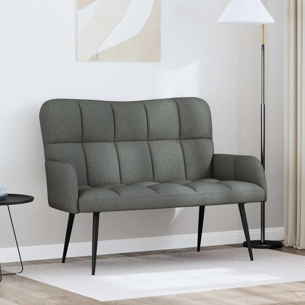 2 Seater Sofa Dark Grey 115 X 61 X 87 Cm Fabric