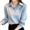 Simple Blouse Shirt Office Casual Long Sleeve Large Size Long Shirt Plain Casual Long Sleeve Chiffon Shirt Office Casual Work Wear Graduation Ceremony