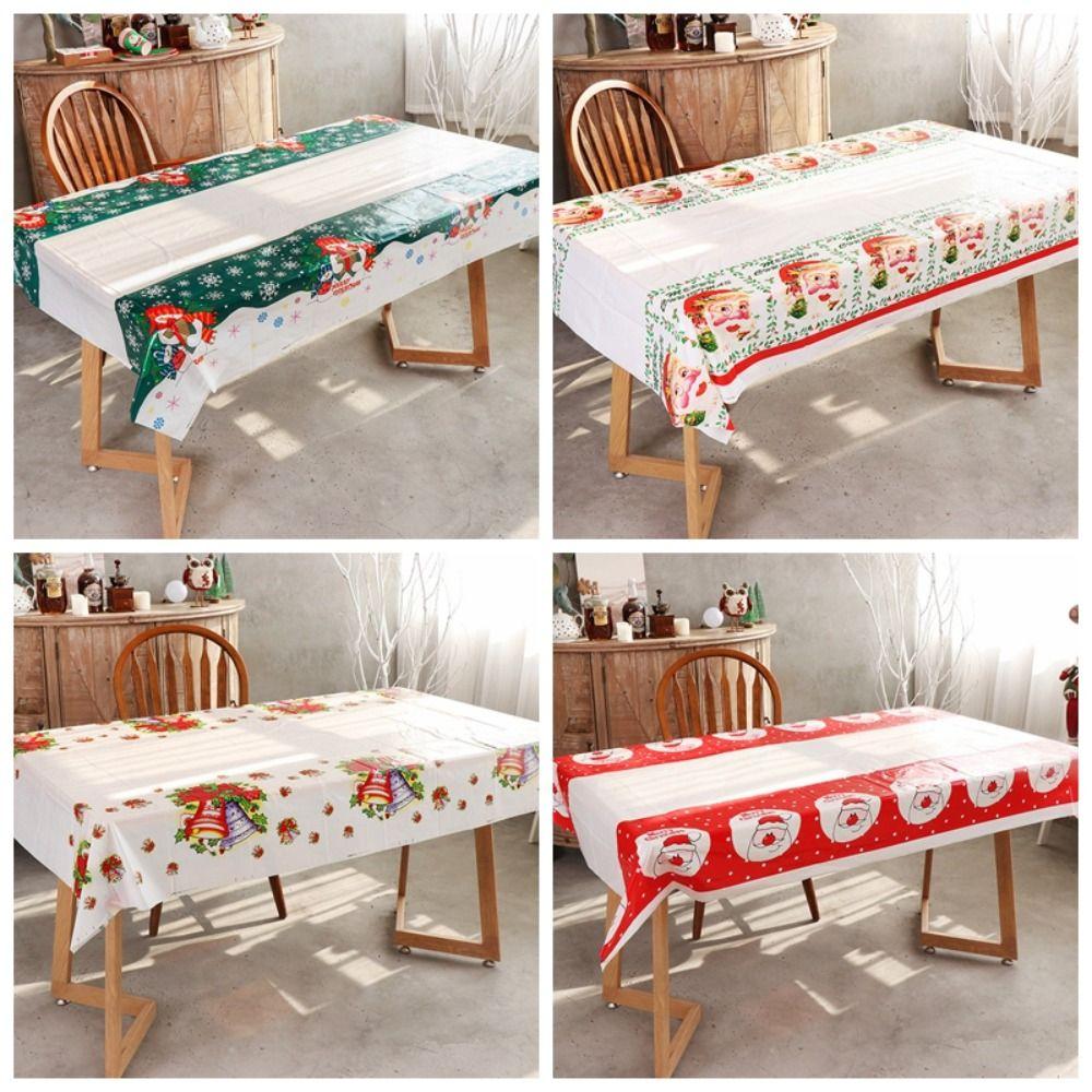 Disposable Christmas Table Cover 180x108cm Xmas Decoration Christmas Tablecloth  Party Supply