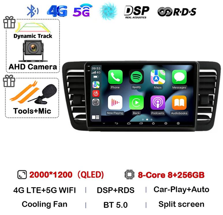 Android 14 Auto Carplay 4G+WiFi For Subaru Outback 3 Legacy 4 2003-2009 Car Radio Multimedia Video Player GPS 2din DVD Head Unit