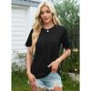 YYFS Women's Fashion Casual Summer Spring Solid Color Print Short Sleeve O-Neck Blouses & Shirts